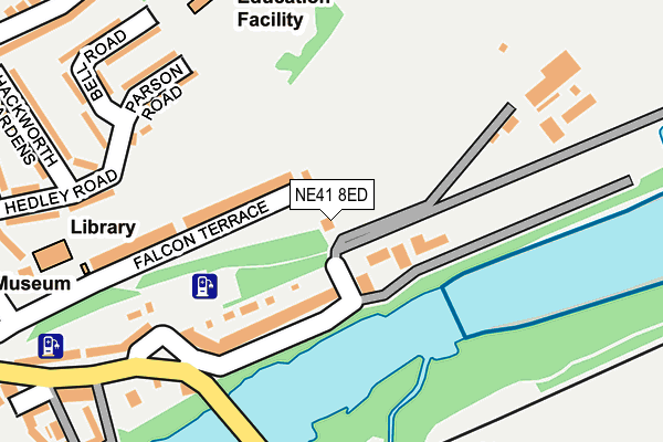 NE41 8ED map - OS OpenMap – Local (Ordnance Survey)