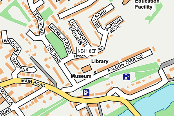 NE41 8EF map - OS OpenMap – Local (Ordnance Survey)