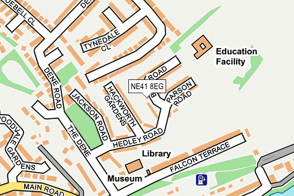 NE41 8EG map - OS OpenMap – Local (Ordnance Survey)