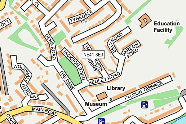 NE41 8EJ map - OS OpenMap – Local (Ordnance Survey)