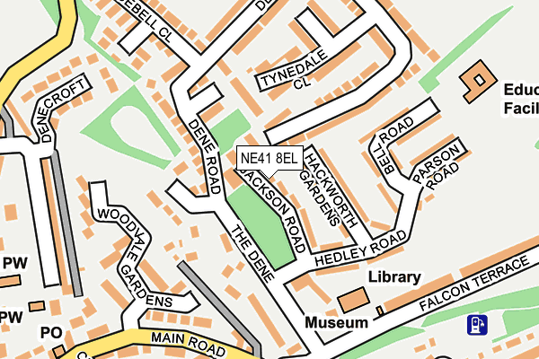 NE41 8EL map - OS OpenMap – Local (Ordnance Survey)