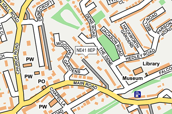 NE41 8EP map - OS OpenMap – Local (Ordnance Survey)