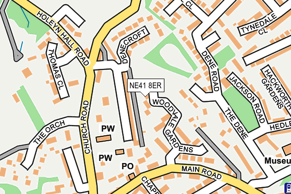 NE41 8ER map - OS OpenMap – Local (Ordnance Survey)