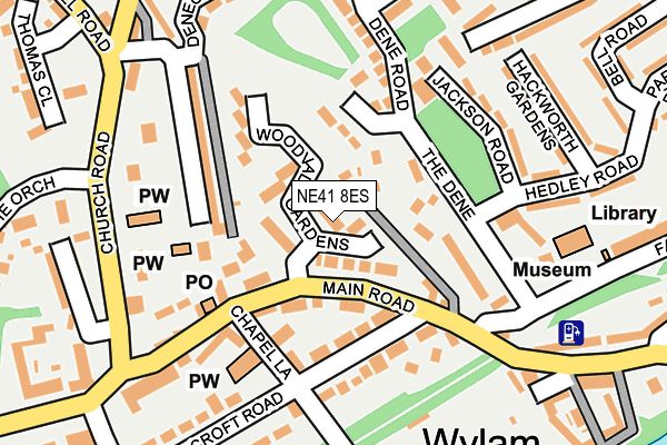 NE41 8ES map - OS OpenMap – Local (Ordnance Survey)