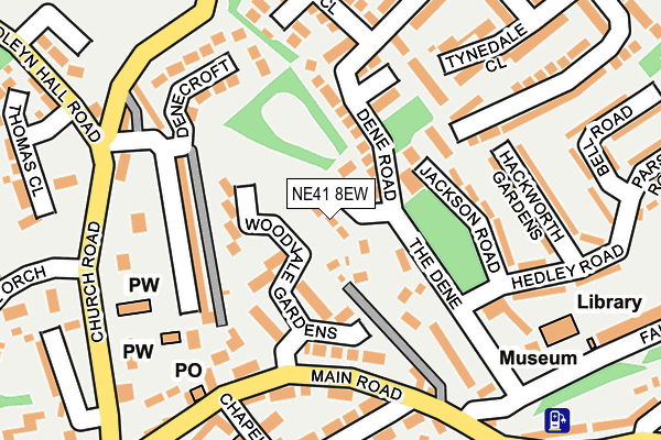 NE41 8EW map - OS OpenMap – Local (Ordnance Survey)