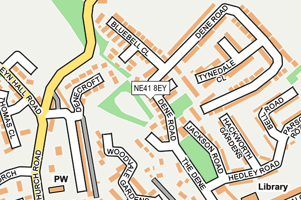 NE41 8EY map - OS OpenMap – Local (Ordnance Survey)