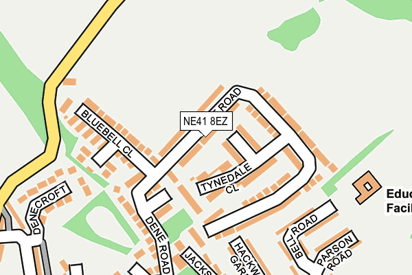 NE41 8EZ map - OS OpenMap – Local (Ordnance Survey)