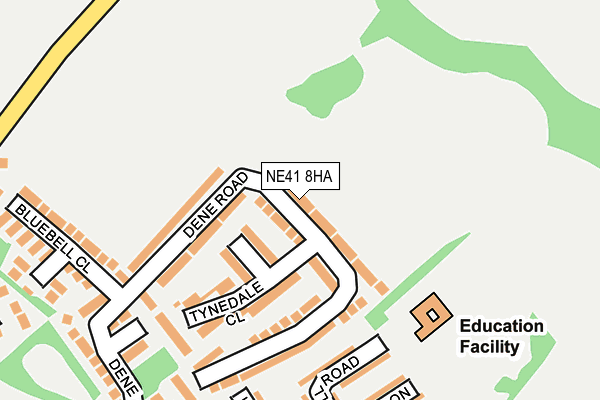 NE41 8HA map - OS OpenMap – Local (Ordnance Survey)