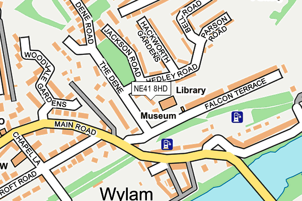 NE41 8HD map - OS OpenMap – Local (Ordnance Survey)