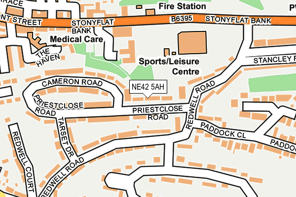 NE42 5AH map - OS OpenMap – Local (Ordnance Survey)