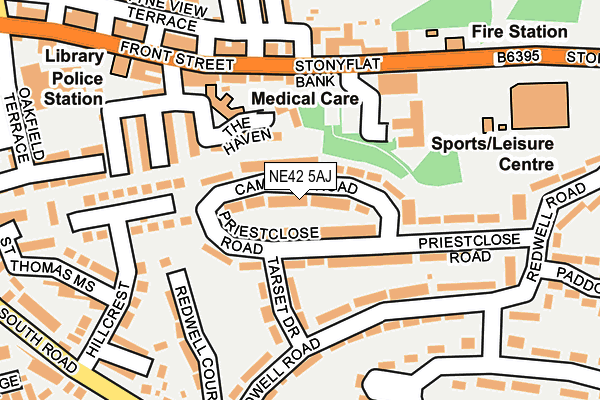 NE42 5AJ map - OS OpenMap – Local (Ordnance Survey)