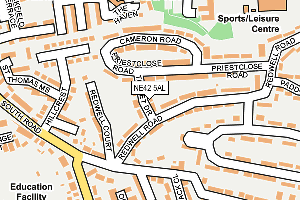 NE42 5AL map - OS OpenMap – Local (Ordnance Survey)