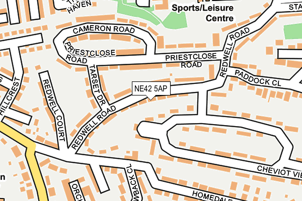 NE42 5AP map - OS OpenMap – Local (Ordnance Survey)