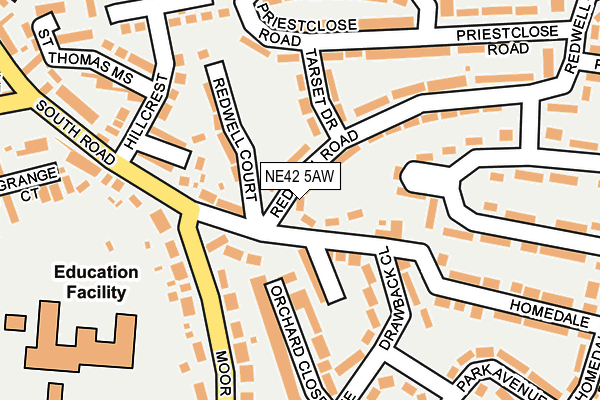NE42 5AW map - OS OpenMap – Local (Ordnance Survey)