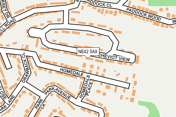 NE42 5AX map - OS OpenMap – Local (Ordnance Survey)