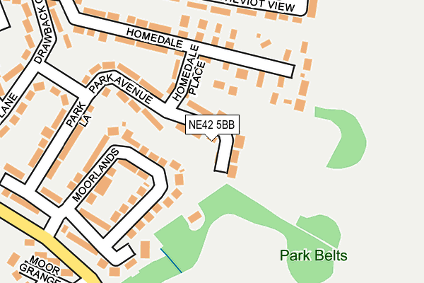 NE42 5BB map - OS OpenMap – Local (Ordnance Survey)