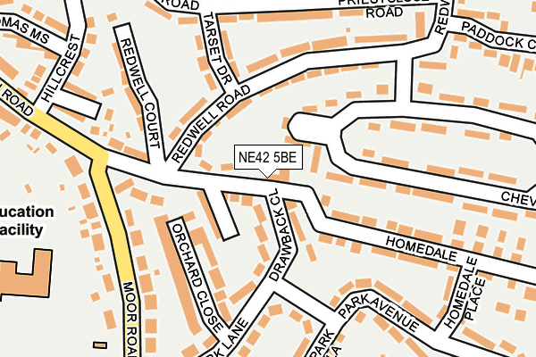 NE42 5BE map - OS OpenMap – Local (Ordnance Survey)