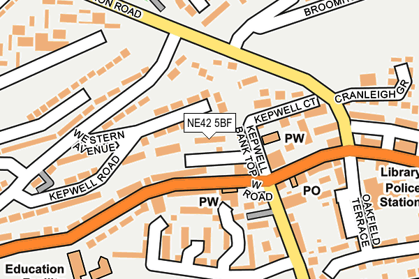 NE42 5BF map - OS OpenMap – Local (Ordnance Survey)