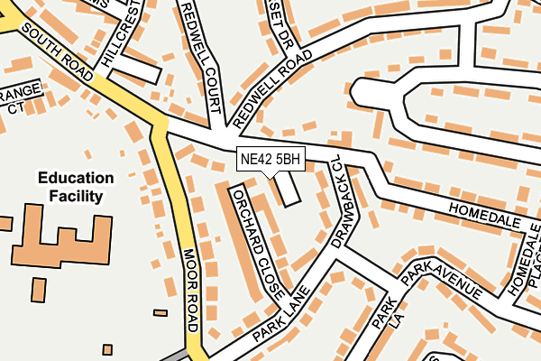 NE42 5BH map - OS OpenMap – Local (Ordnance Survey)