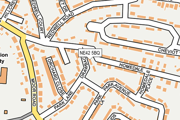 NE42 5BQ map - OS OpenMap – Local (Ordnance Survey)