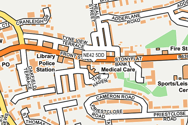 NE42 5DD map - OS OpenMap – Local (Ordnance Survey)