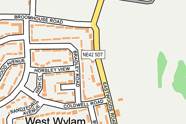 NE42 5DT map - OS OpenMap – Local (Ordnance Survey)