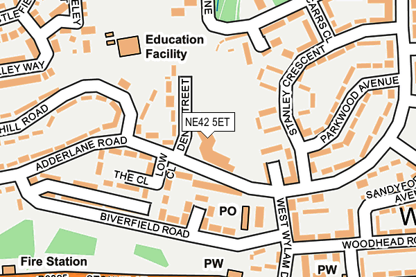 NE42 5ET map - OS OpenMap – Local (Ordnance Survey)