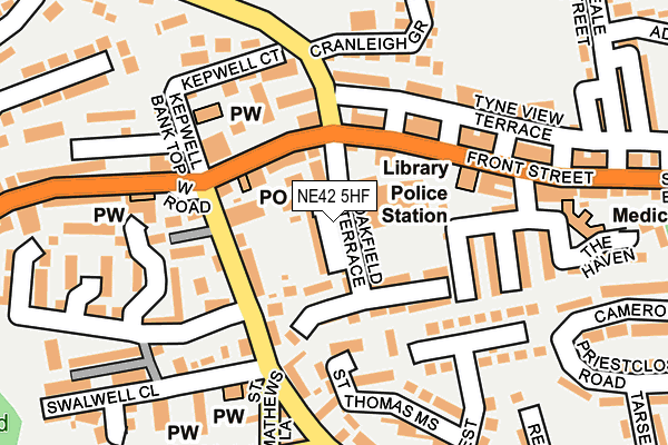 NE42 5HF map - OS OpenMap – Local (Ordnance Survey)