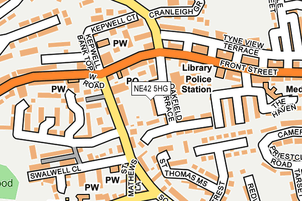 NE42 5HG map - OS OpenMap – Local (Ordnance Survey)
