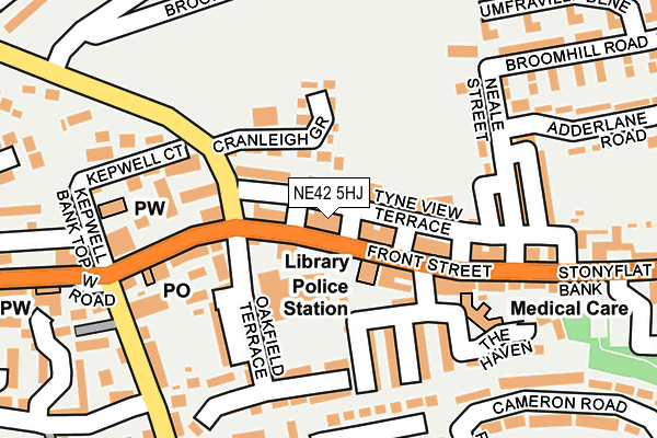 Map of TYNE VALLEY APPLIANCE CENTRE LTD. at local scale