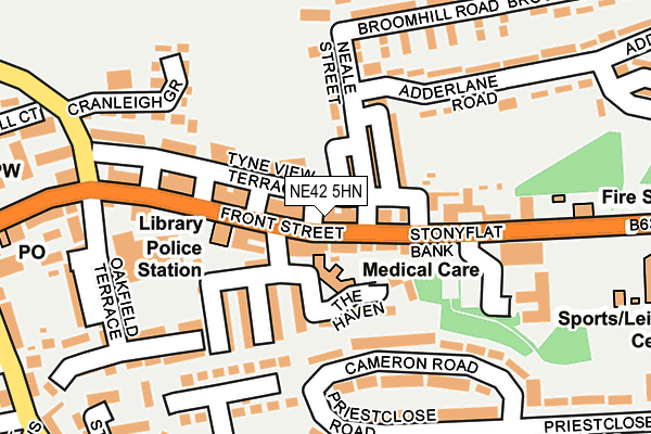 NE42 5HN map - OS OpenMap – Local (Ordnance Survey)