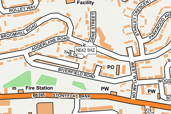 NE42 5HZ map - OS OpenMap – Local (Ordnance Survey)