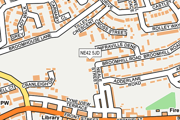 NE42 5JD map - OS OpenMap – Local (Ordnance Survey)