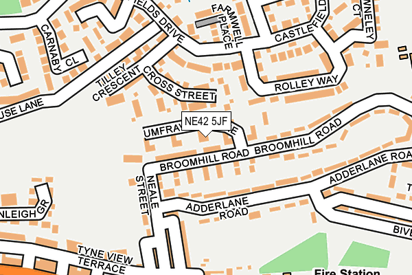 NE42 5JF map - OS OpenMap – Local (Ordnance Survey)