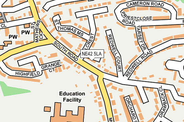 NE42 5LA map - OS OpenMap – Local (Ordnance Survey)