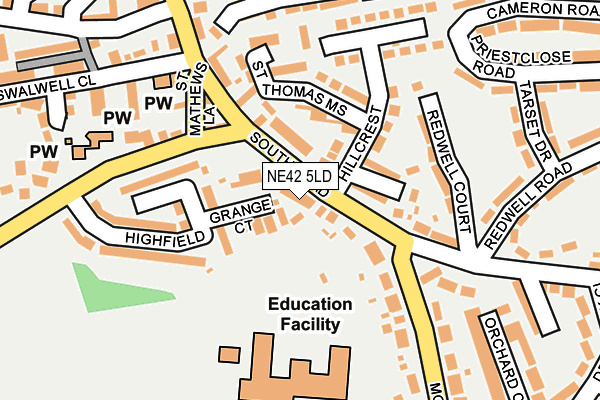 NE42 5LD map - OS OpenMap – Local (Ordnance Survey)