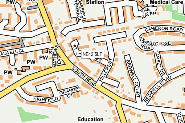 NE42 5LF map - OS OpenMap – Local (Ordnance Survey)