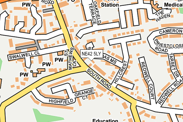 NE42 5LY map - OS OpenMap – Local (Ordnance Survey)