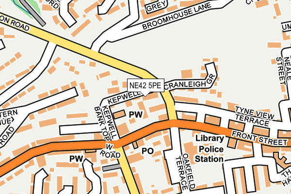 NE42 5PE map - OS OpenMap – Local (Ordnance Survey)