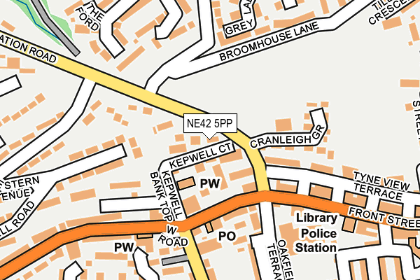 NE42 5PP map - OS OpenMap – Local (Ordnance Survey)