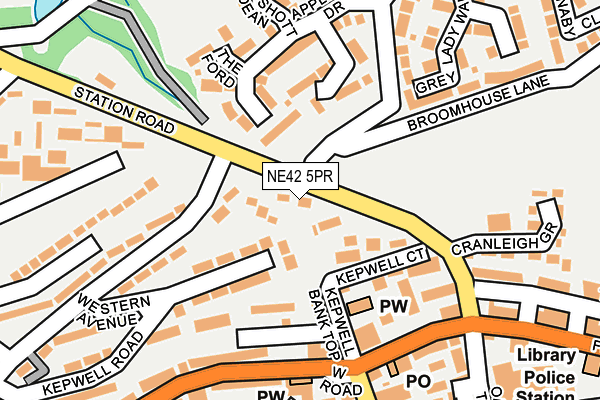 NE42 5PR map - OS OpenMap – Local (Ordnance Survey)