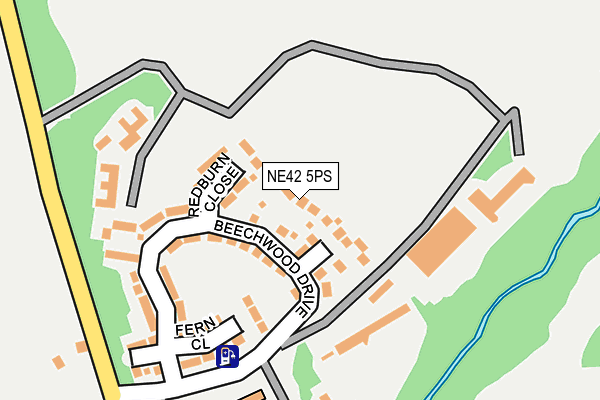 NE42 5PS map - OS OpenMap – Local (Ordnance Survey)