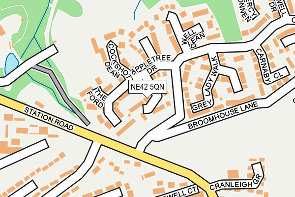 NE42 5QN map - OS OpenMap – Local (Ordnance Survey)
