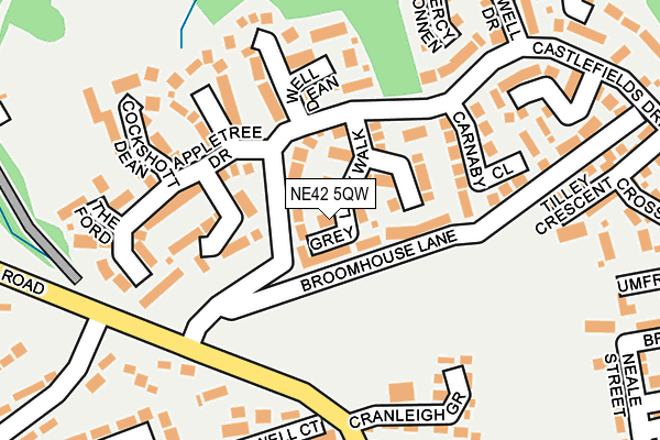 NE42 5QW map - OS OpenMap – Local (Ordnance Survey)