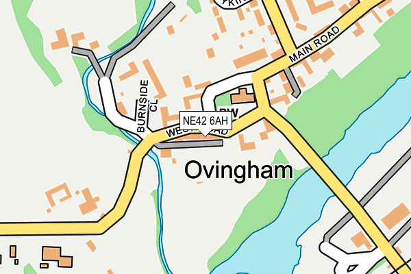 NE42 6AH map - OS OpenMap – Local (Ordnance Survey)