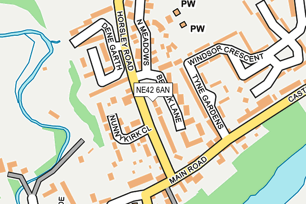NE42 6AN map - OS OpenMap – Local (Ordnance Survey)