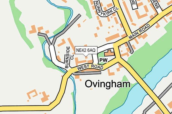 NE42 6AQ map - OS OpenMap – Local (Ordnance Survey)