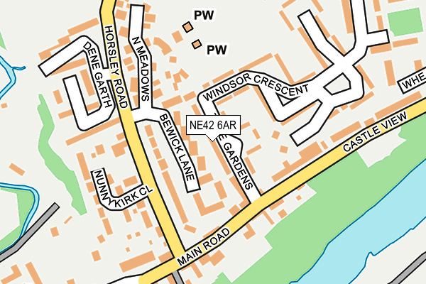 NE42 6AR map - OS OpenMap – Local (Ordnance Survey)