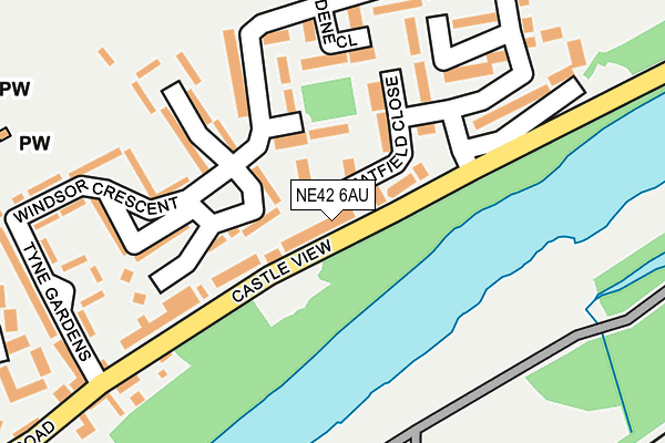 NE42 6AU map - OS OpenMap – Local (Ordnance Survey)