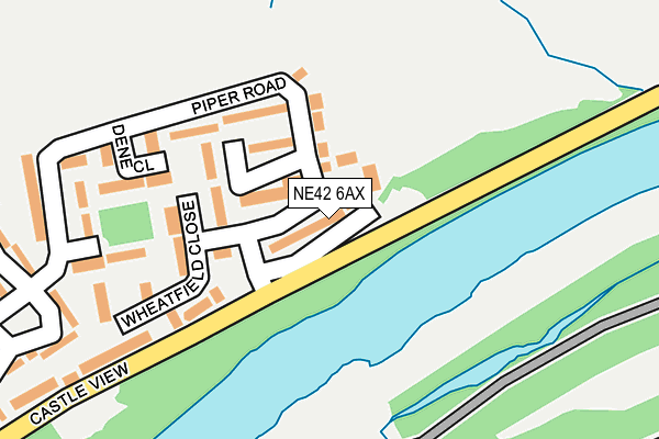 NE42 6AX map - OS OpenMap – Local (Ordnance Survey)